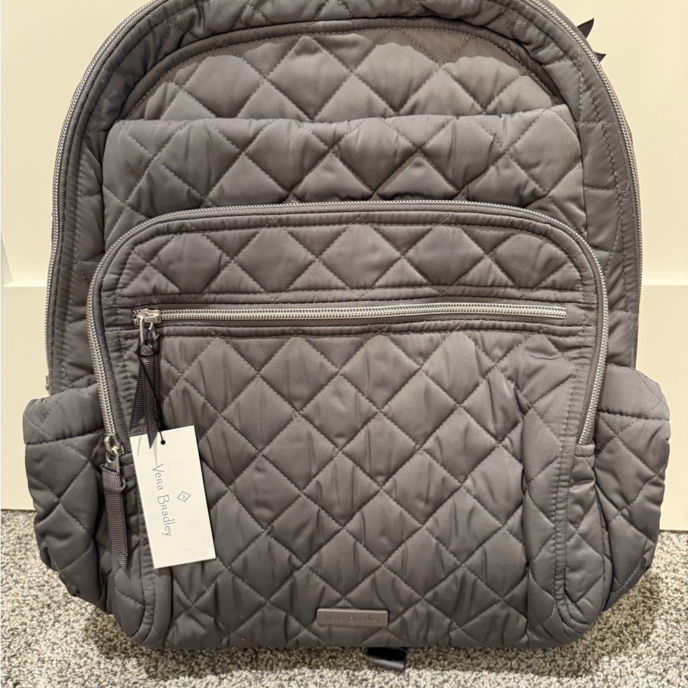 Vera Bradley Women's Performance Twill XL Campus Backpack, Shadow Gray